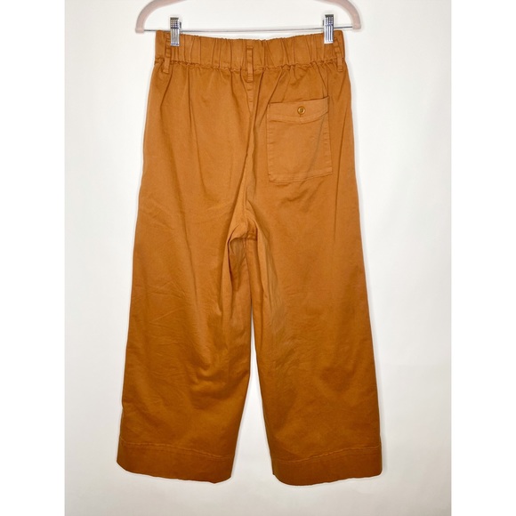 J Crew Pants Wide Leg Pull On Chino Orange Rust High Rise Full Length Size Small - Picture 7 of 15